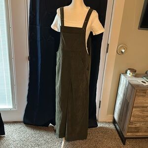 Size medium corduroy army green overall